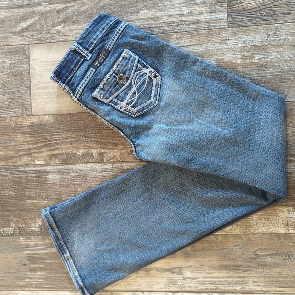 COWGIRL TUFF "Ride & Shine" bootcut horseback Riding jeans 26x35L tall EUC - Picture 3 of 13